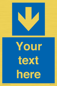 Custom Directional signage blue down arrow 